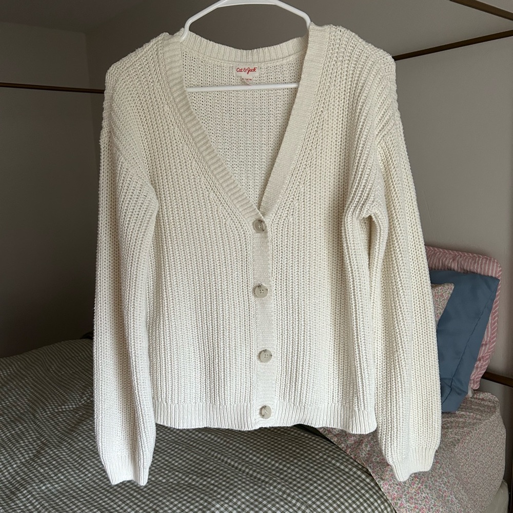 Cozy White Cardigan Sweater